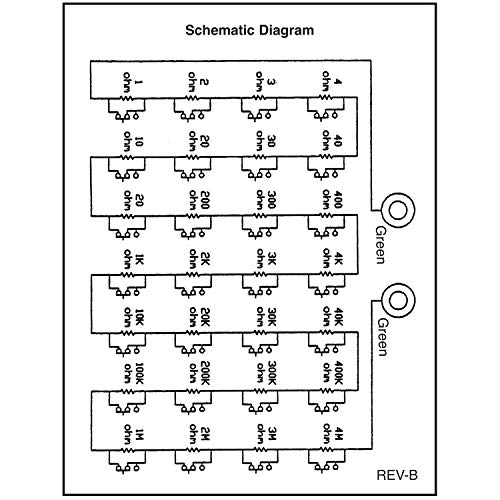 Elenco Resistance Substitution Box | Resistance Range From 1Ω To 11, 111 , 110MΩ | 1% Precision: 1Ω-40kΩ- 1 Watt/ 100kΩ- 4MΩ- 1/2 Watt - Image 5