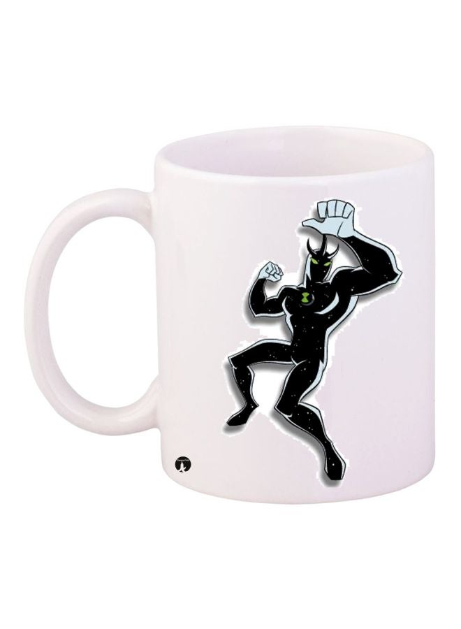 RYN Cartoon Printed Coffee Mug White/Black/Blue 11ounce