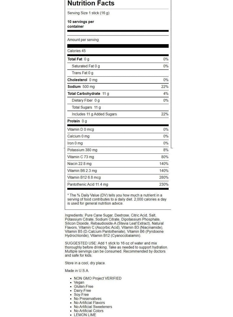 ليكويد آي.في. مشروب ترطيب بنكهة الليمون والليمون الحامض، 10 قطع، 5.65 أونصة، 10 حصص - Image 2
