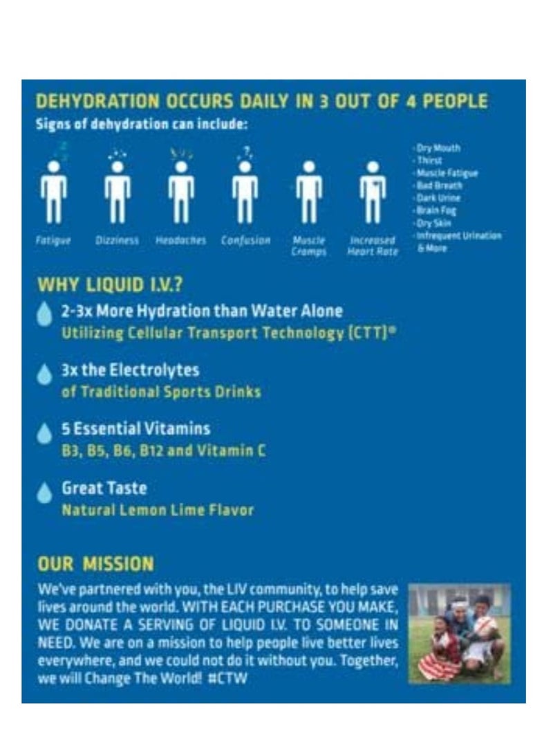 ليكويد آي.في. مشروب ترطيب بنكهة الليمون والليمون الحامض، 10 قطع، 5.65 أونصة، 10 حصص - Image 3