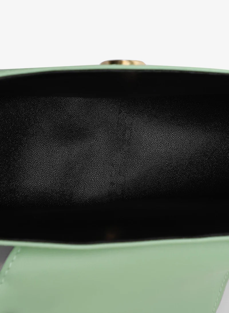 Haute Sauce  Colour block Magnet Lock Regular Vegan Leather Hand Bag For Women for Women | Best Price UAE