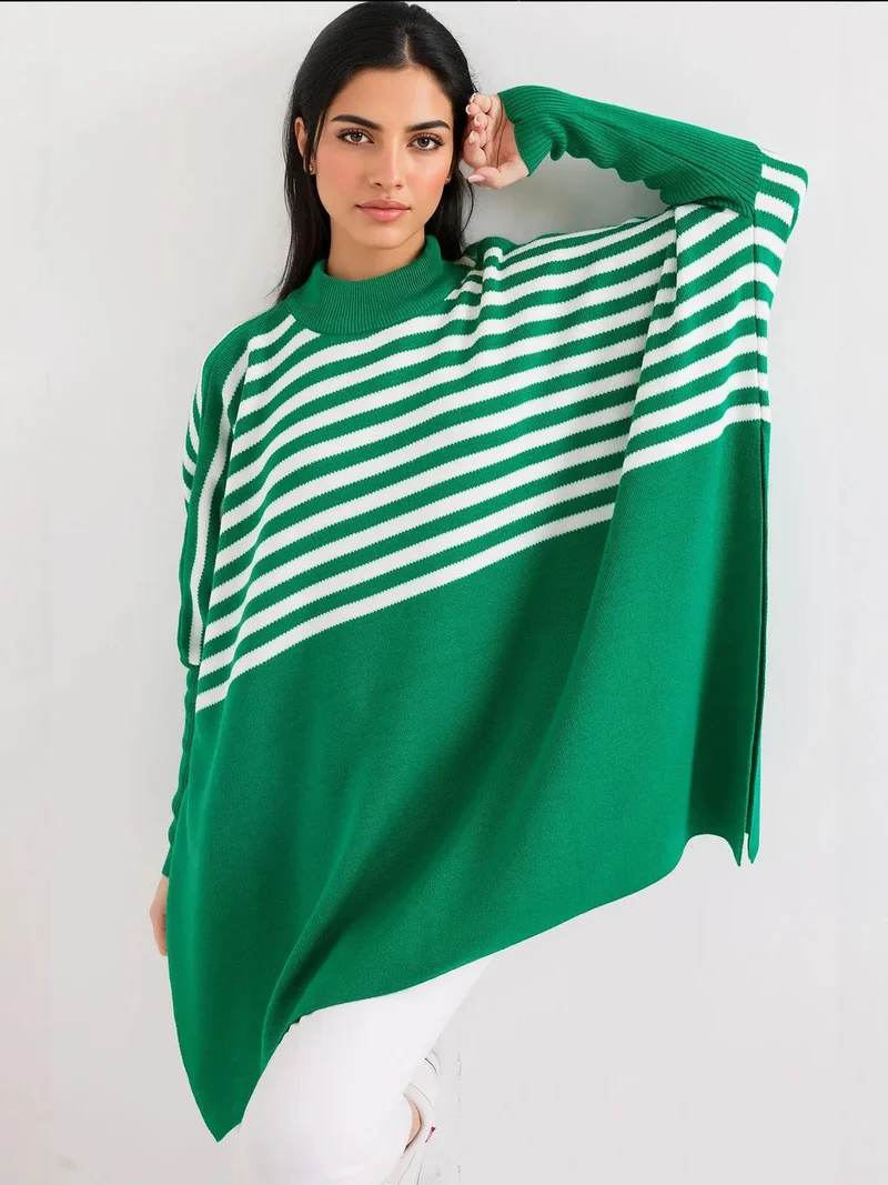 BIG DART BDART Slit Detailed Half Turtleneck Loose Sweater