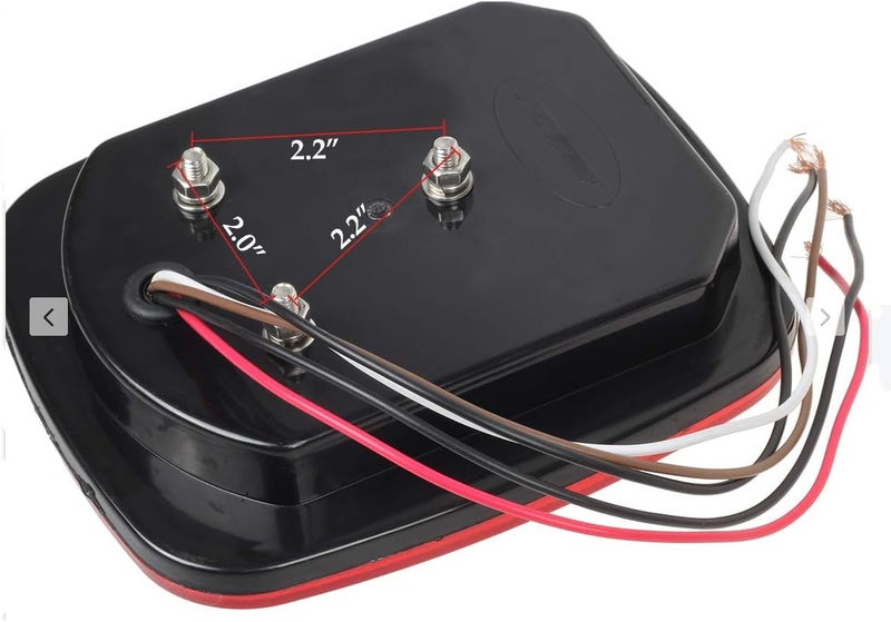 Partsam 2x Universal 16 LED Stop Tail Turn Signal Backup Reverse Brake Clearance Marker Lights Lamps Red/White Replacement for Jeep YJ JK CJ Truck Trailer Waterproof 12V - Image 5