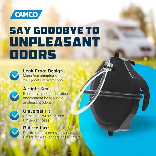 Camco Replacement RV Sewer Hose Storage Cap | Seal RV Sewer Hose Before Storage | Black (39452) - Image 2