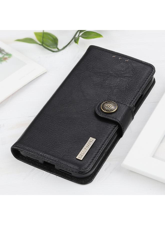 اس-توب جراب لهاتف Redmi Note 14 Pro 4G من KHAZNEH مصنوع من جلد البقر بتصميم أفقي قابل للطي - Image 2