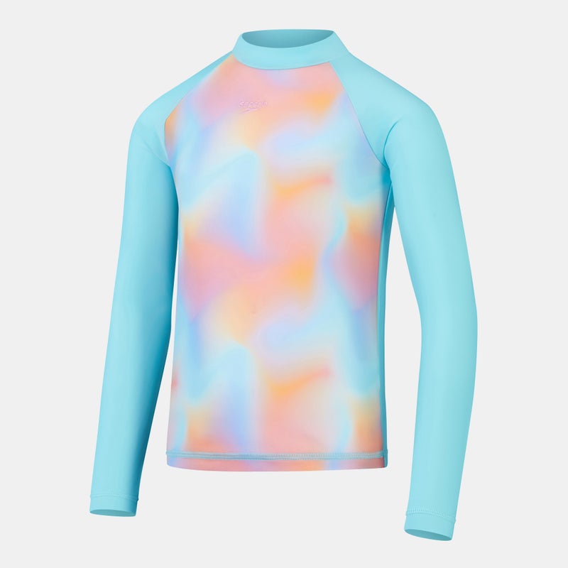 speedo Kids' Printed Long Sleeve Swimming Rashguard - Image 1
