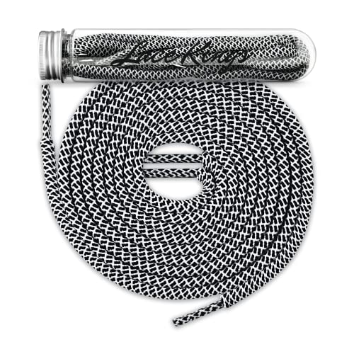 Lace Kings Round Shoelaces (Black/White - 27in) - Image 1