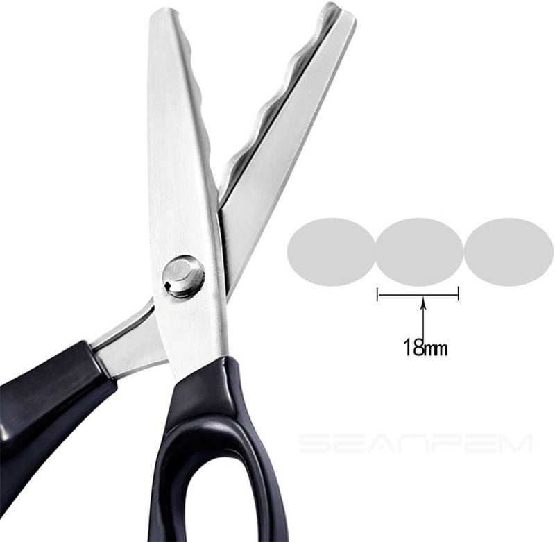 comfrt Professional Pinking Shears, Stainless Steel Dressmaking Scissors Craft Cutting Tool, Serrated Scalloped Blade Sewing Scissor (Scalloped 18mm) - Image 2