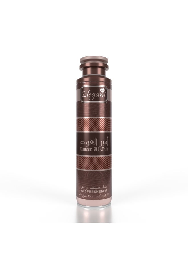 Elegant Ameer Al Oud Air Freshener – 300ML | Long-Lasting Oriental Room Freshener | Luxury Oud Scent | Premium Home & Space Fragrance