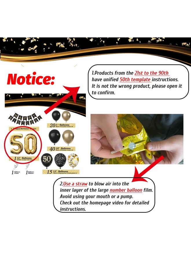 Sllyfo 21St Birthday Decorations For Man Her Black And Gold 21St Birthday Balloons Set Party Decorations With 21St Happy Birthday Banner，Black And Gold For Boys Girls 21 Birthday Party Supplies - Image 3