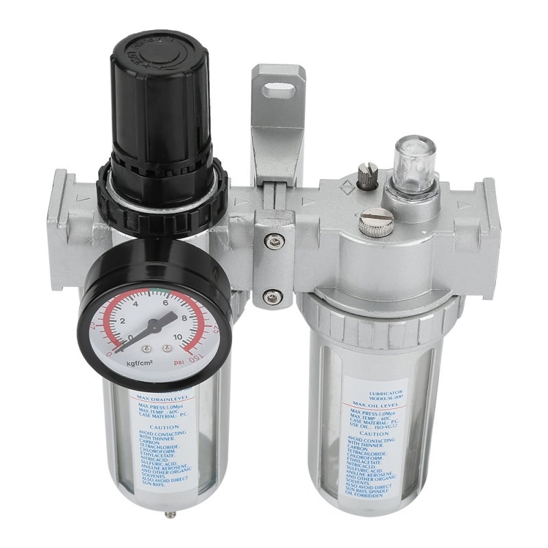 NANPU Air Filter Regulator: 1/4'' Air In/Outlet, 0-1.0Mpa Adjustable Pressure, Durable Aluminum Plastic Construction - Lightweight Compact Design, Moisture Particle Removal for Compressed Air Systems - Image 3
