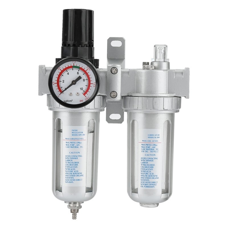 NANPU Air Filter Regulator: 1/4'' Air In/Outlet, 0-1.0Mpa Adjustable Pressure, Durable Aluminum Plastic Construction - Lightweight Compact Design, Moisture Particle Removal for Compressed Air Systems - Image 2