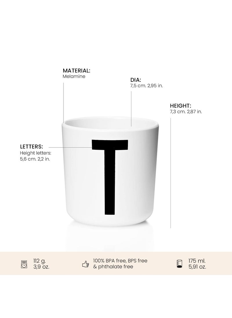 Design letters Design Letters Melamine Sippy cups for Baby 7 Oz A-Z | Kids Cups Designed in Denmark Reusable Cup for Baby 6+ Month|Learning Cup BPA/BPS Free | Children Drinking Cup Dishwasher Safe, Toddler Cup White  - Image 2