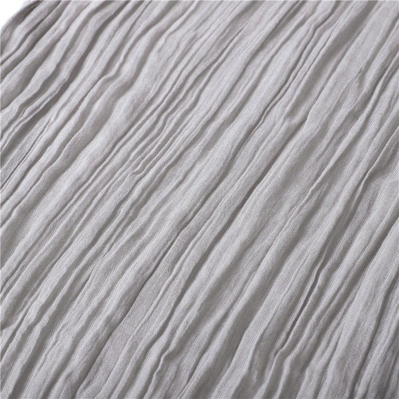 Spring and Summer Solid Color Washed Zen All-match Tassel Tie-dyed Cotton Slender Streaming Scarf Pleated Cotton and Linen Scarf - Image 5