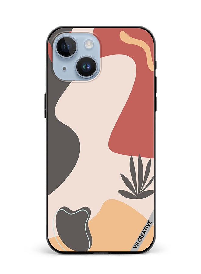 VR CREATIVE Protective Case Cover For Apple iPhone 15 Printable Template With Abstract Geometric Shapes, Nature Aesthetic Texture, Design Multicolour - Image 1