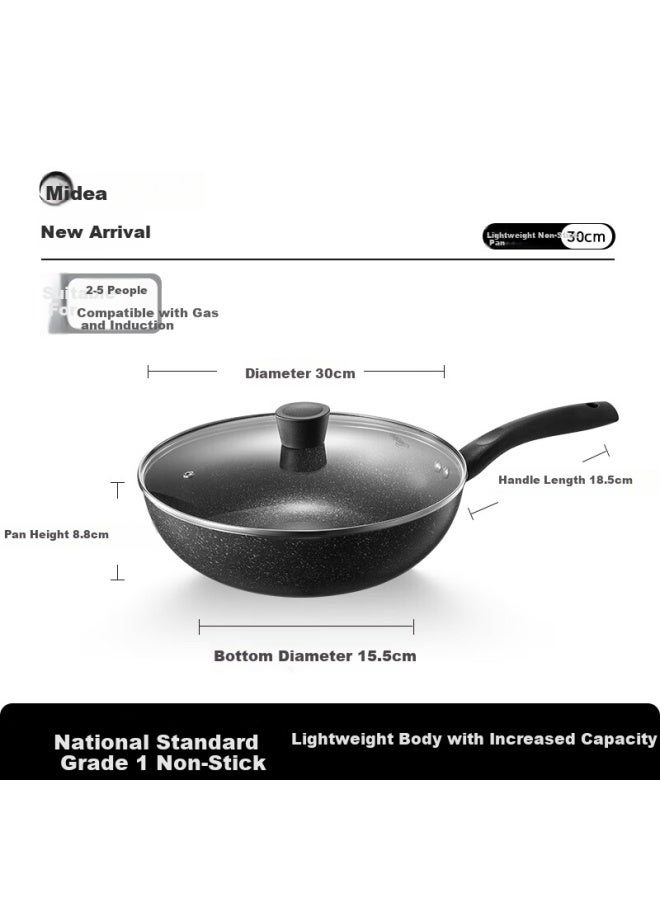Midea Non-stick Frying Pan Skillet Flat Bottom Pan Cooking Pot Compatible With Induction And Gas Stoves Easy To Clean Low Oil - Image 1