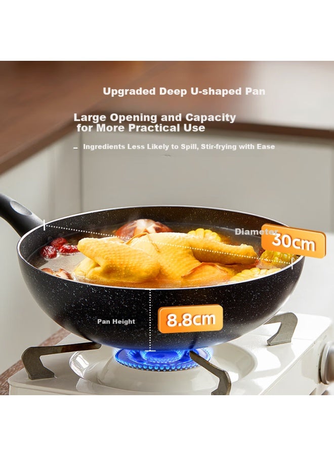 Midea Non-stick Frying Pan Skillet Flat Bottom Pan Cooking Pot Compatible With Induction And Gas Stoves Easy To Clean Low Oil - Image 3