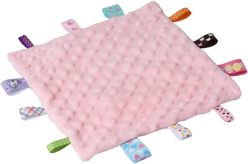 Tag Security Blankets for Babies, Soft Small Loveys for Boys, Baby Comforter Sensory Blanket, Great Gifts for Birthday Baby Shower (10"X10" Blue + Pink Tag) - Image 5
