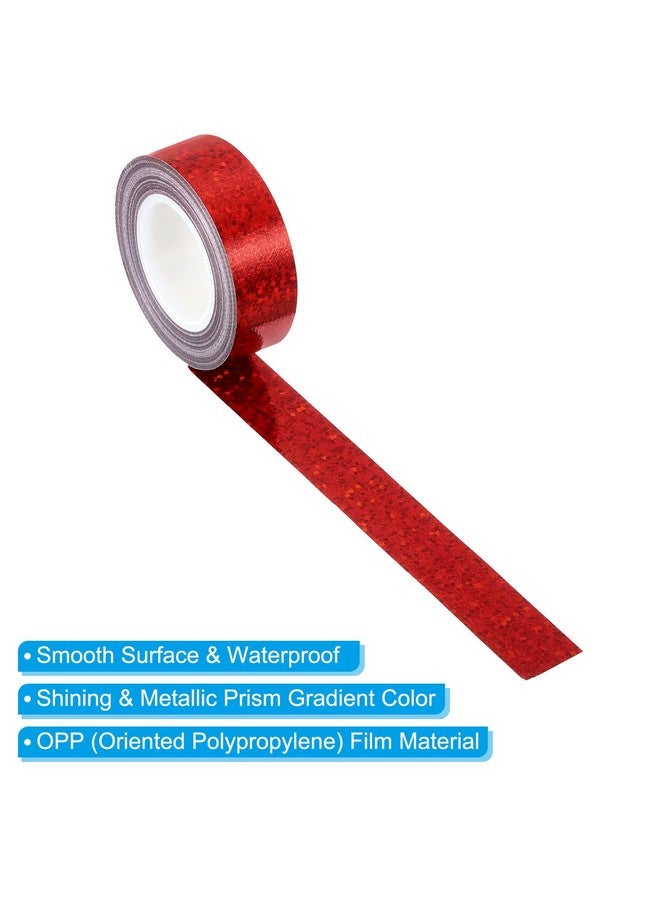 PATIKIL Glitter Sparkle Tape 15Mm X 5M, 2 Pack Holographic Art Decorative Masking Tapes Self-Adhesive For Diy Scrapbook Art Craft Wrapping, Red - Image 3