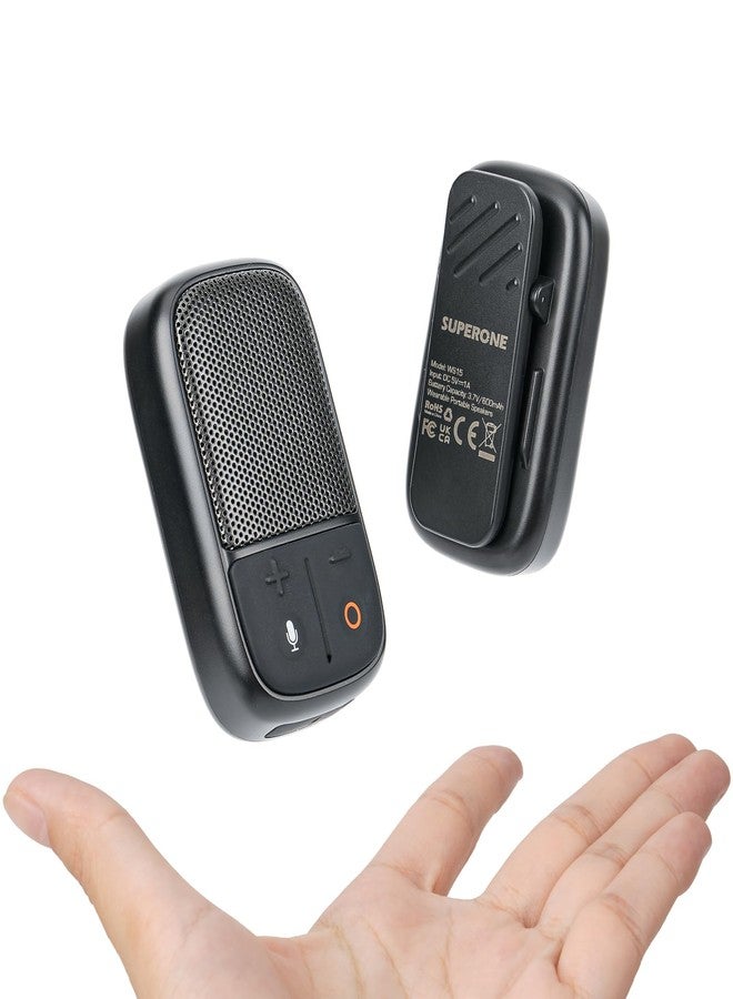 SUPERONE (Updated Version) Wearable Bluetooth Speaker with Voice Assistant & Mic, IPX7 Waterproof Clip-on Portable Speaker, TWS Pairing, Up to 30H of Play, for Outdoor Golf Work Pool - Image 1