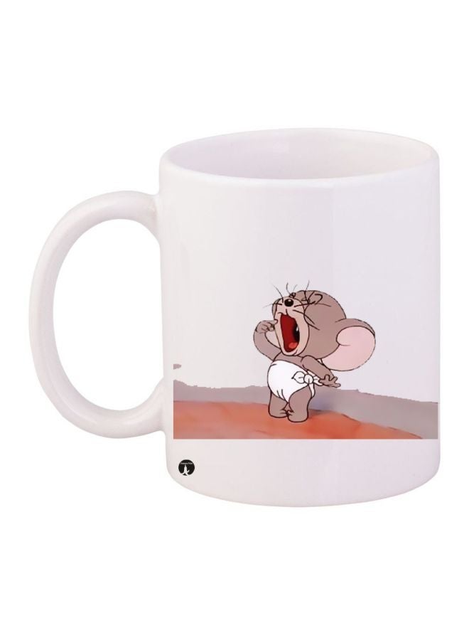 Jerry Printed Coffee Mug White/Grey/Brown 11ounce