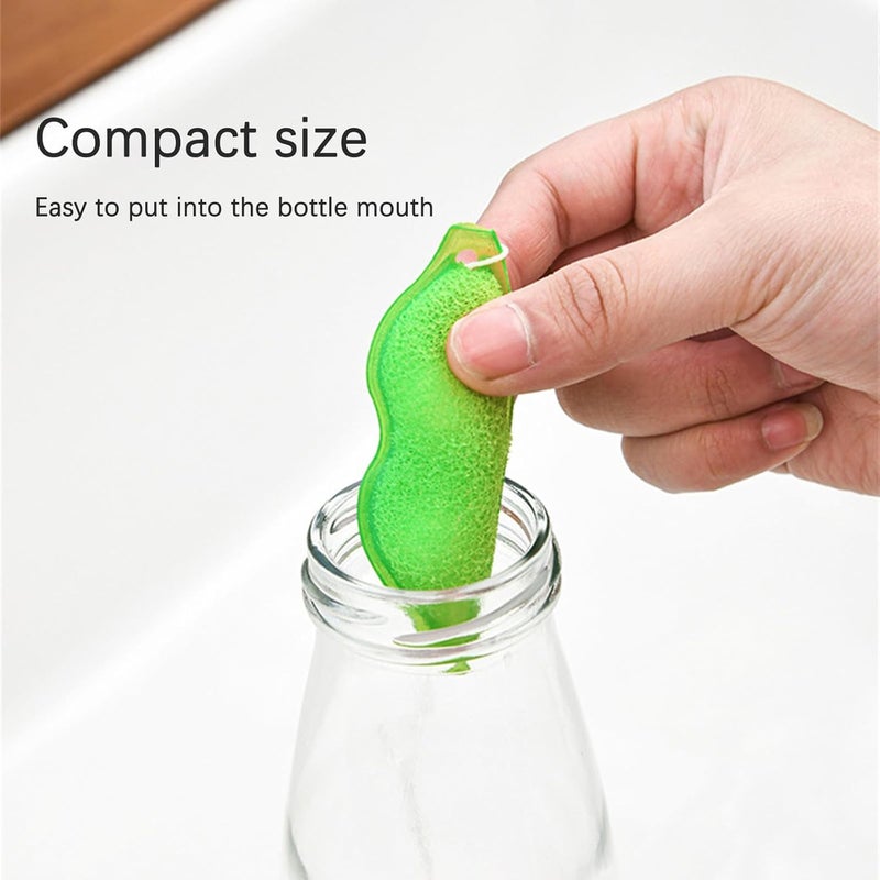 klarako Magic Beans Bottle Cleaner - Beans-Shaped Bottle Cleaning Sponge, 2023 New Heat Resistance Reuseable Bottle Cleaning Sponge for Internal Cleaning of Small Mouth Water Bottle (9pc) - Image 3