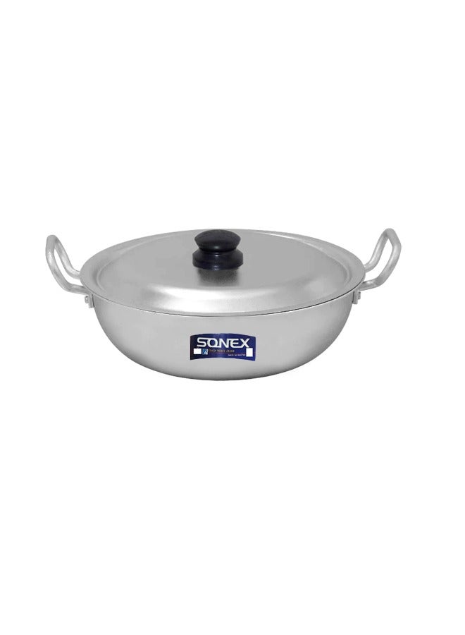 Sonex Anodized Round Karahi 3-Piece Set with Lids – Premium Aluminum Wok, Even Heating, Round Handles for Firm Grip, Dishwasher Safe, Sizes 23.5 cm, 26.5 cm, 29 cm, Long-Lasting Construction - Image 2