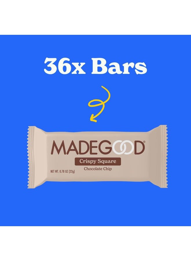 MADE GOOD MadeGood Crispy Squares, Chocolate Chip (36 Count) Gluten Free Snacks - Image 2