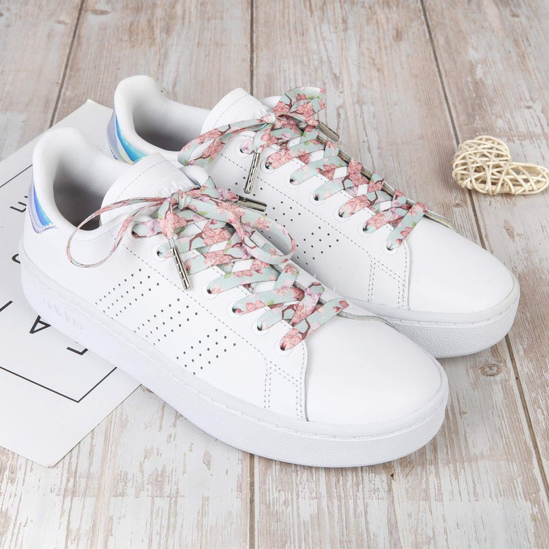 5Chaos Japanese Floral Shoelaces, Sakura Printed Plant Shoe Laces for Women Kids Girls, Fun Colorful Shoestring with Aglets 1Pair (31", 80CM) - Image 3