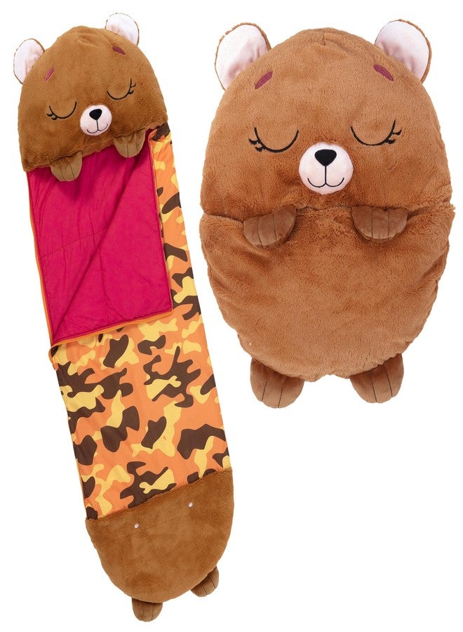 Happy Nappers: Pillow & Sleepy Sack: Medium - Benny The Bear - 54 x 20, 2-in-1: Plush Animal Opens to Sleeping Bag, Soft Play & Nap Character, Kid 3+ - Image 2