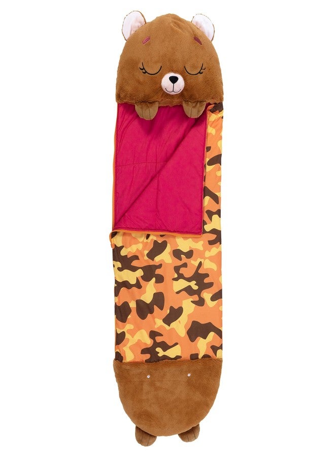 Happy Nappers: Pillow & Sleepy Sack: Medium - Benny The Bear - 54 x 20, 2-in-1: Plush Animal Opens to Sleeping Bag, Soft Play & Nap Character, Kid 3+ - Image 1