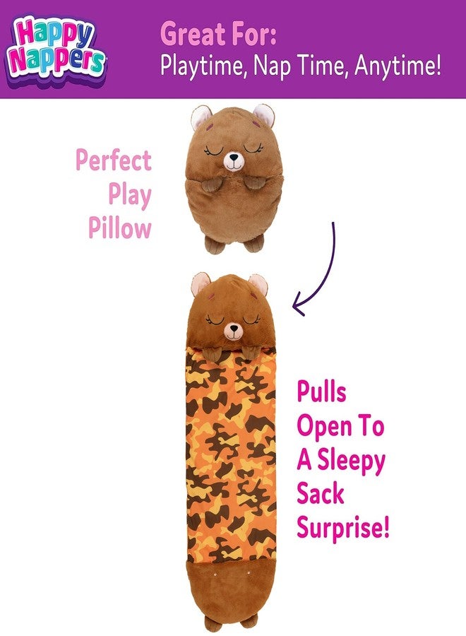 Happy Nappers: Pillow & Sleepy Sack: Medium - Benny The Bear - 54 x 20, 2-in-1: Plush Animal Opens to Sleeping Bag, Soft Play & Nap Character, Kid 3+ - Image 4