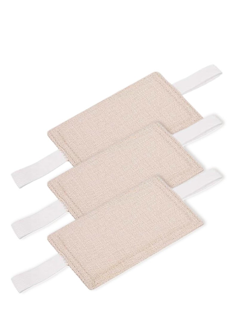 Excefore Door Silencer Padded Door Latch Cover, 3 Pcs Universal Baby Door Cushion Quiet Closer Door Lock Cover, Non Slip Noise Reducing Padded Door Latch Cover with Elastic Band for Baby Nursery, Beige  - Image 1