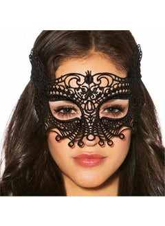 Tekno Istanbul Black Color Lace Cut Lace Embroidered Prom Party Mask 4 No.