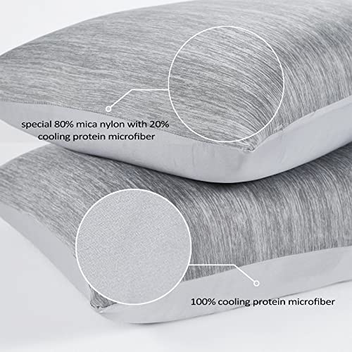 Topcee Cooling Pillowcases, 2 Packs Queen Size Arc-Chill Q-Max>0.5 Ultra Soft Cooling Pillow Cases for Hair and Skin, Breathable Cold Pillow Case for Hot Sleepers & Night Sweats (Gray 20x30) - Image 5