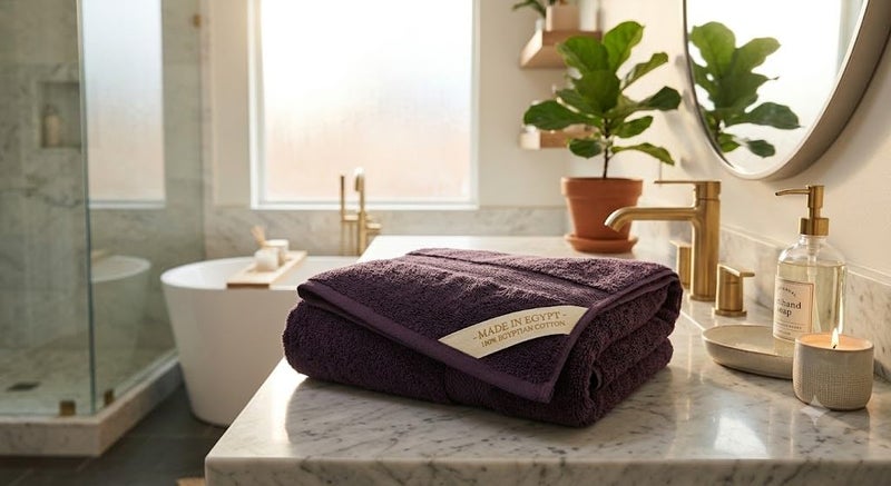 100% Cotton 100% Thick Terry 500 Gram 500 Grams Soft and Absorbent Made in Egypt for Home, Bathroom, Beach and Trips (Dark Mauve) - Image 4