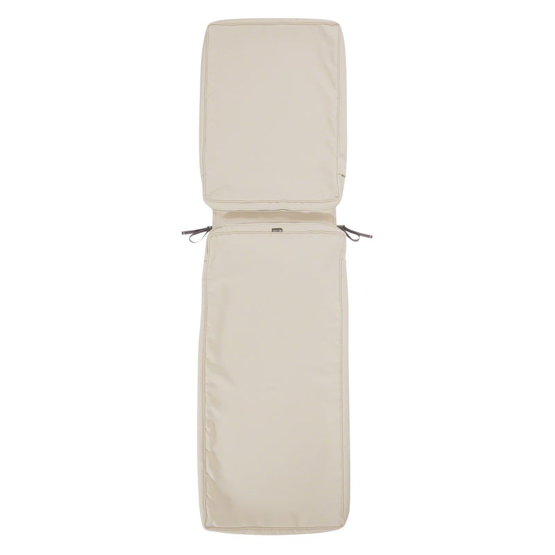Classic Accessories Montlake WaterResistant 80 x 26 x 3 Inch Outdoor Chaise Lounge Cushion Slip Cover Patio Furniture Cushion Cover Antique Beige Patio Furniture Cushion Covers