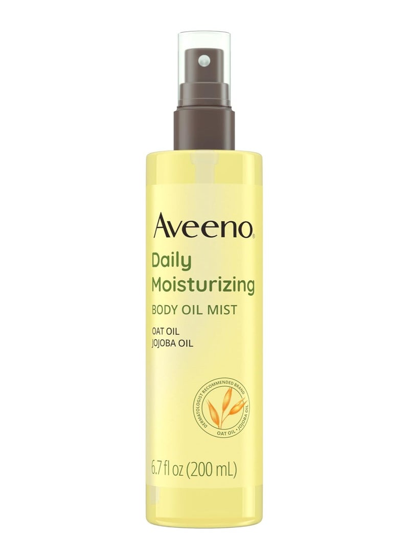 Aveeno Daily Moisturizing Dry Body Oil Mist with Oat and Jojoba Oil for Dry, Rough Sensitive Skin, Nourishing & Hypoallergenic Body Spray, Paraben-, Silicone- & Phthalate-Free, 6.7 fl. Oz