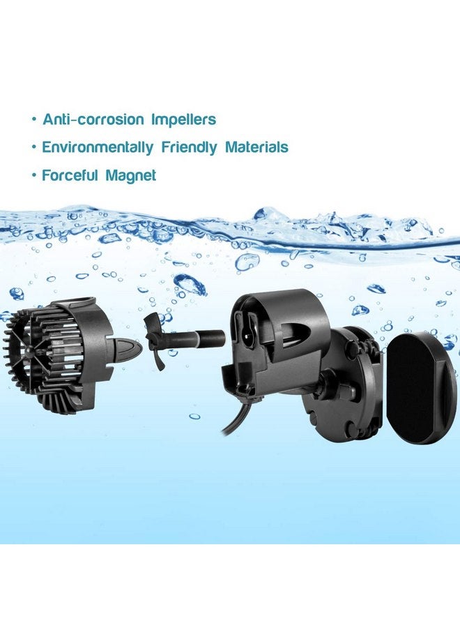 AQQA Wave Maker Pump, 530GPH Aquarium Circulation Pump 360 Degree Rotatable Submersible Powerhead Pump with Magnet Suction Base for Marine and Freshwater Aquariums（3W) - Image 4