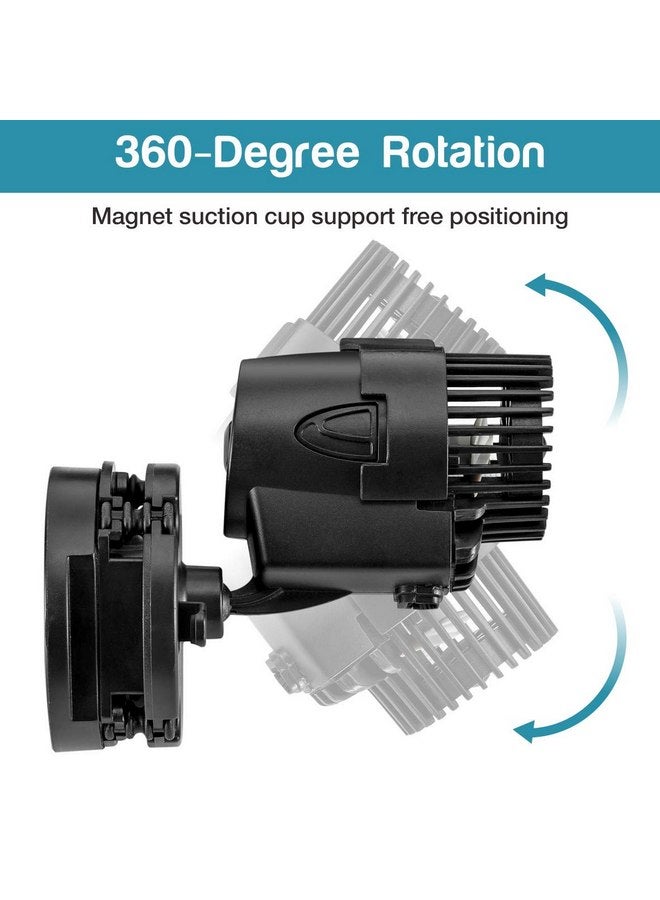 AQQA Wave Maker Pump, 530GPH Aquarium Circulation Pump 360 Degree Rotatable Submersible Powerhead Pump with Magnet Suction Base for Marine and Freshwater Aquariums（3W) - Image 2