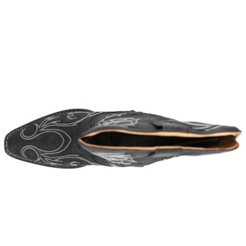 ROPER Womens Riley Embroidered Snip Toe Casual Boots Mid Calf Low Heel 1-2" - Black - Size 7.5 B - Image 4