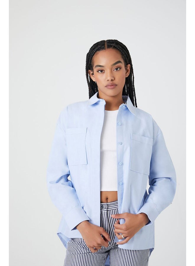 FOREVER 21 Poplin High-Low Shirt - Image 3