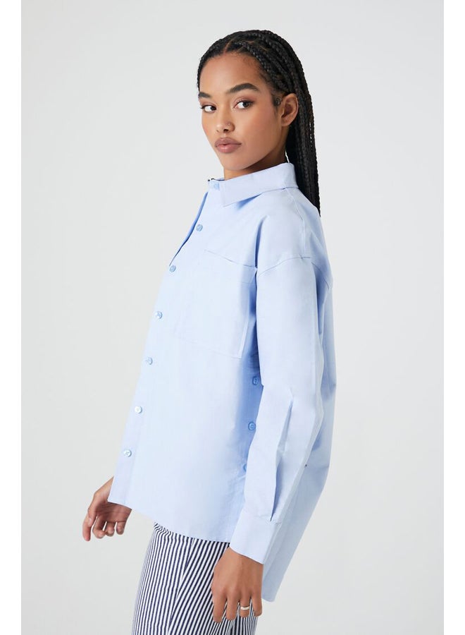 FOREVER 21 Poplin High-Low Shirt - Image 4