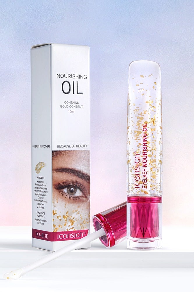 إيكونساين زيت تغذية الرموش والحواجب من آيكونساين - سيروم إصلاح غني بالذهب لنمو الرموش ولمعانها وقوتها - ترطيب عميق، تركيبة طبيعية غير دهنية، 10 مل - Image 1