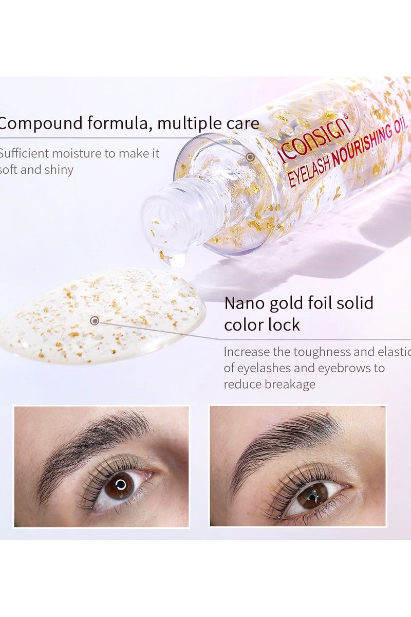 إيكونساين زيت تغذية الرموش والحواجب من آيكونساين - سيروم إصلاح غني بالذهب لنمو الرموش ولمعانها وقوتها - ترطيب عميق، تركيبة طبيعية غير دهنية، 10 مل - Image 3