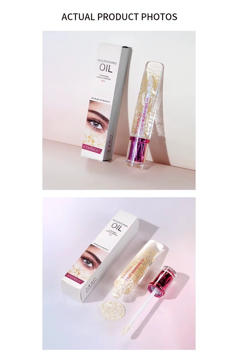 إيكونساين زيت تغذية الرموش والحواجب من آيكونساين - سيروم إصلاح غني بالذهب لنمو الرموش ولمعانها وقوتها - ترطيب عميق، تركيبة طبيعية غير دهنية، 10 مل - Image 5