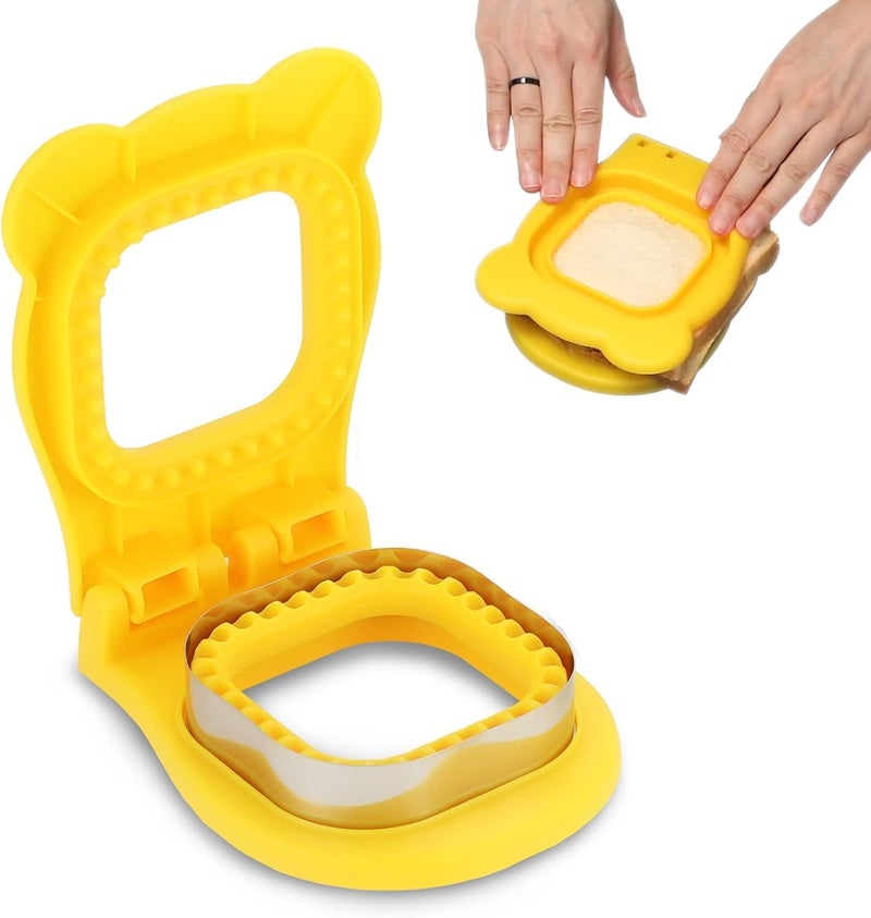 ESTAMINE Square Shaped Sandwich Cutter 4 inch Uncrustables Sandwich Maker Sandwich Cutter and Sealer for Kids Lunch Breakfast Easy to Use DIY Bread Sandwich Maker  - Image 1