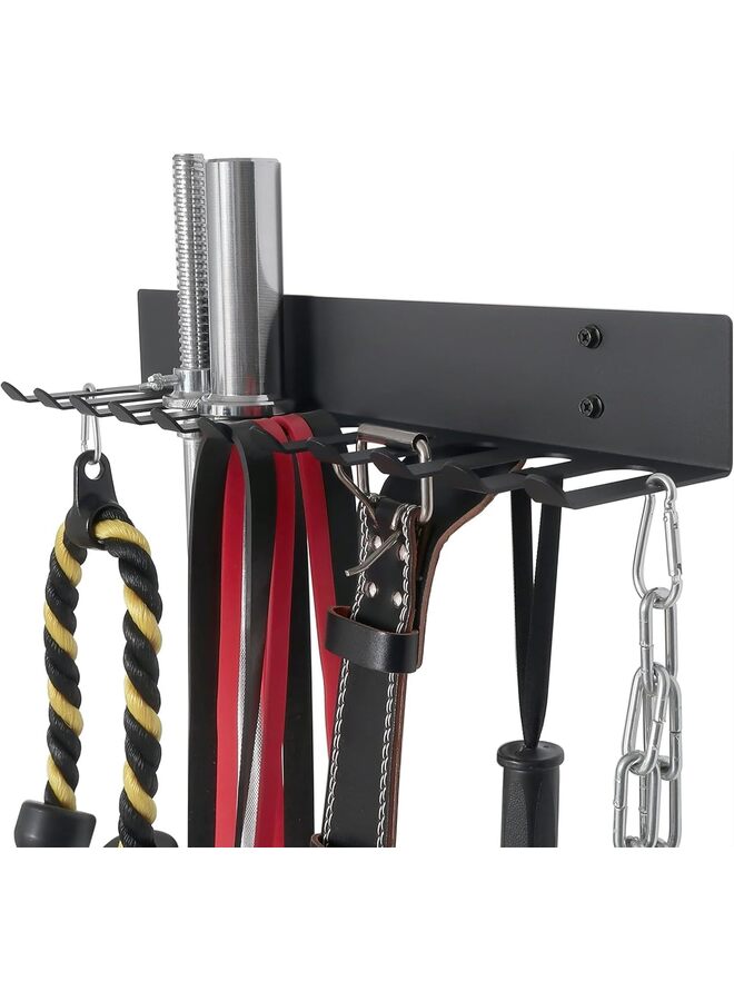 TMulti-Purpose Gym Equipment Storage Rack Resistance Bands Storage Hanger Barbell Rack Heavy Duty Gym Rack for Exercise Bands, Lifting Belts and Jump Ropes - Image 2