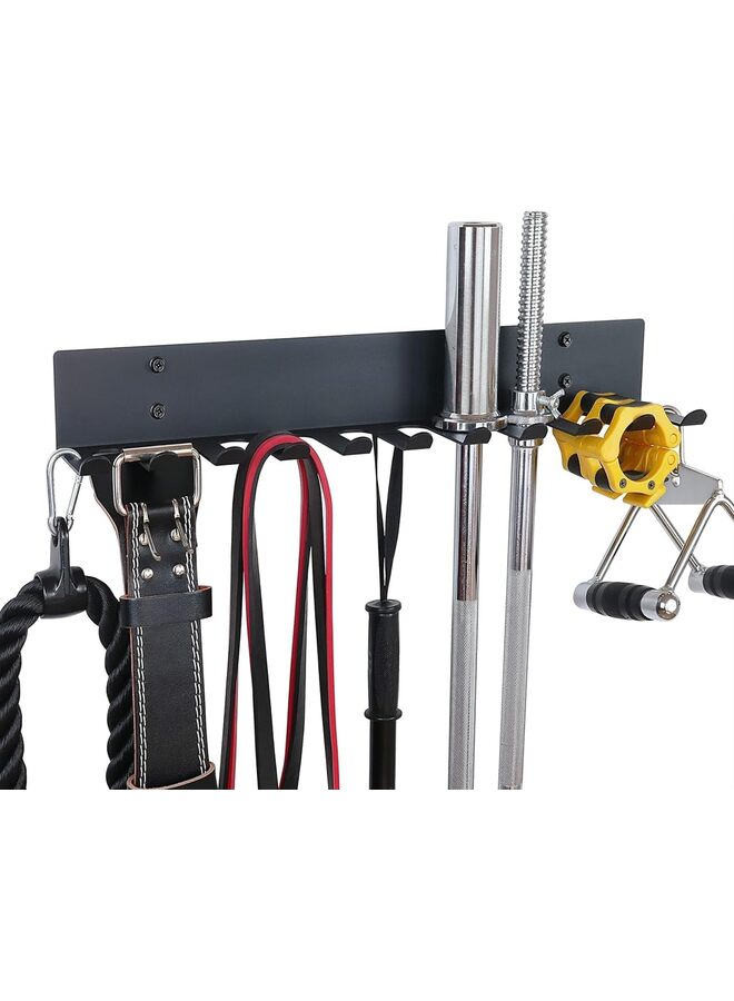 TMulti-Purpose Gym Equipment Storage Rack Resistance Bands Storage Hanger Barbell Rack Heavy Duty Gym Rack for Exercise Bands, Lifting Belts and Jump Ropes - Image 1