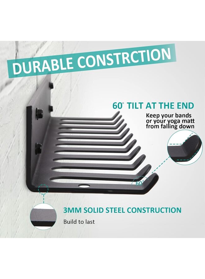 TMulti-Purpose Gym Equipment Storage Rack Resistance Bands Storage Hanger Barbell Rack Heavy Duty Gym Rack for Exercise Bands, Lifting Belts and Jump Ropes - Image 4